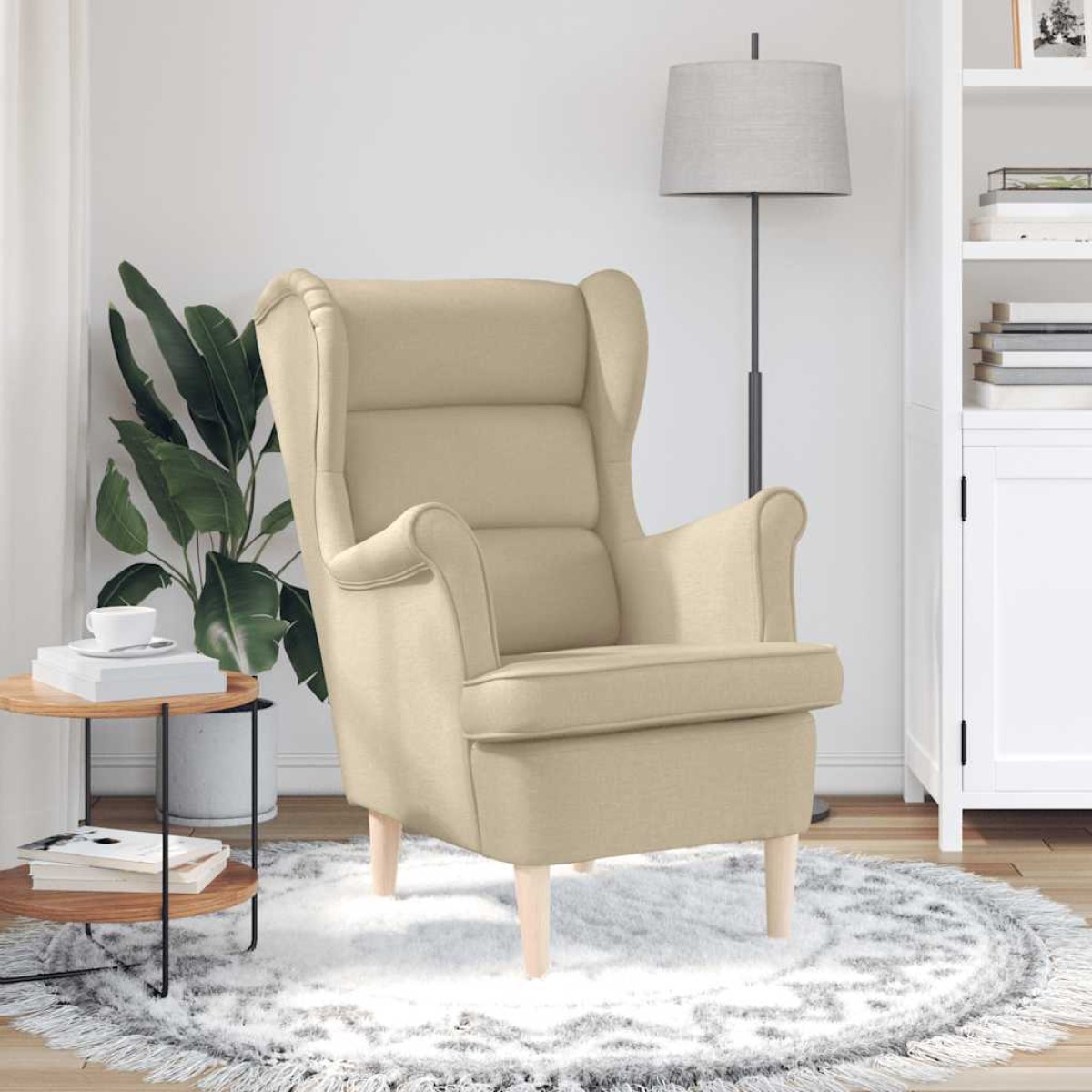 vidaXL πολυθρόνα Cream 74x84x100 cm Ύφασμα