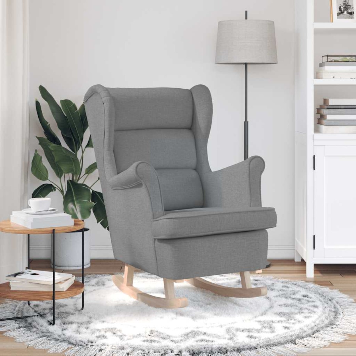 vidaXL Κουνιστή καρέκλα ανοιχτό γκρι 74x90x102 cm Ύφασμα