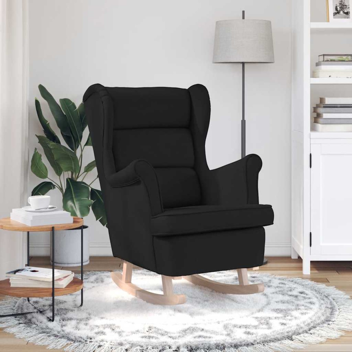 vidaXL Κουνιστή καρέκλα Μαύρη 74x90x102 cm Ύφασμα