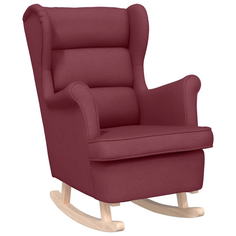 vidaXL Κουνιστή καρέκλα Wine Red 74x90x102 cm Ύφασμα