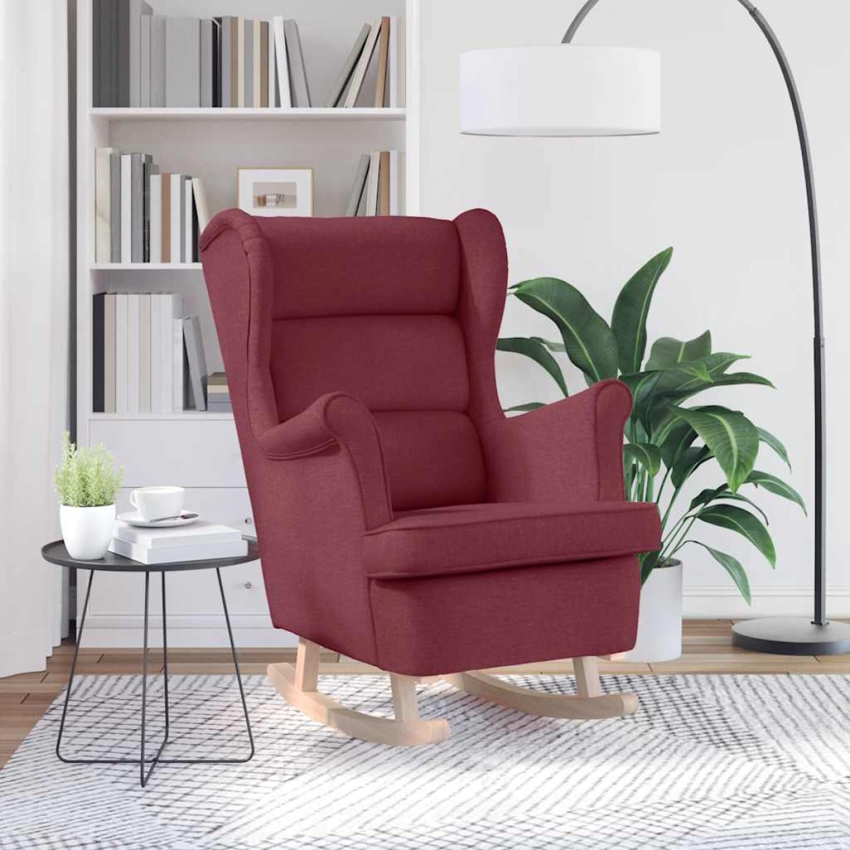vidaXL Κουνιστή καρέκλα Wine Red 74x90x102 cm Ύφασμα