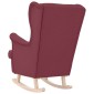 vidaXL Κουνιστή καρέκλα Wine Red 74x90x102 cm Ύφασμα