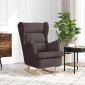 vidaXL Κουνιστή καρέκλα σκούρο καφέ 74x90x102 cm Ύφασμα