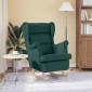 vidaXL Κουνιστή καρέκλα σκούρο πράσινο 74x90x102 cm Ύφασμα