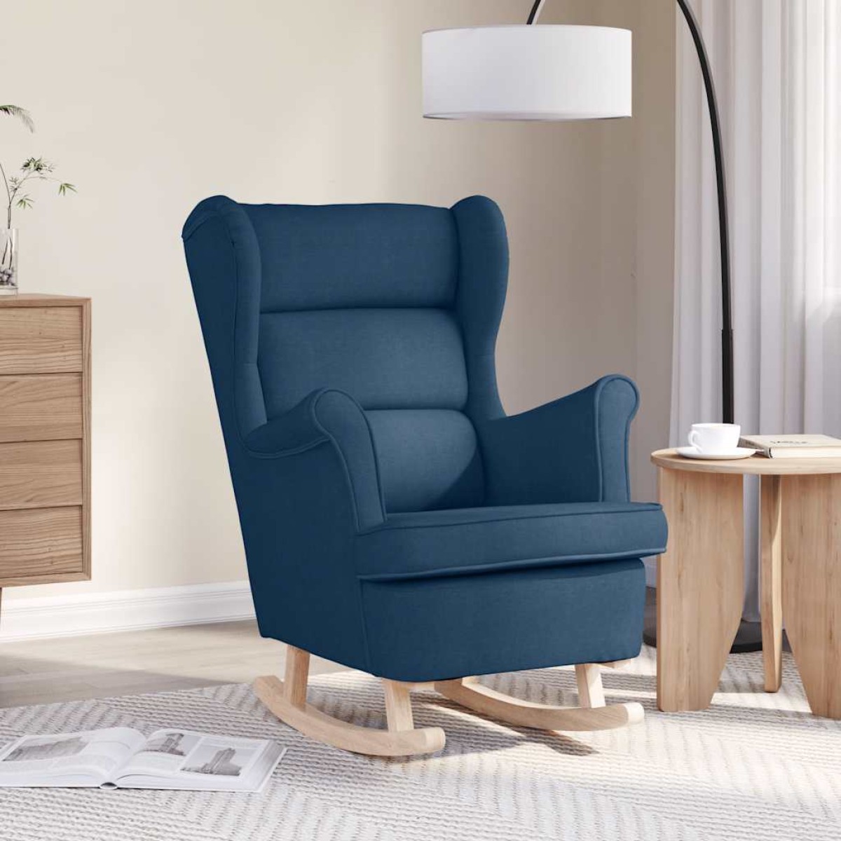 vidaXL Κουνιστή καρέκλα μπλε 74x90x102 cm Ύφασμα