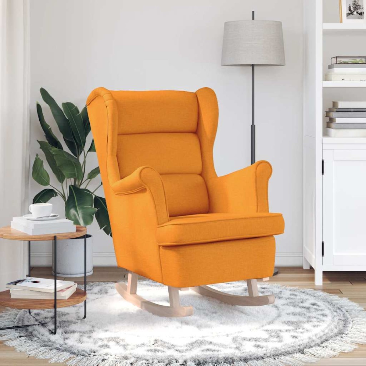 vidaXL Κουνιστή καρέκλα σκούρο κίτρινο 74x90x102 cm Ύφασμα