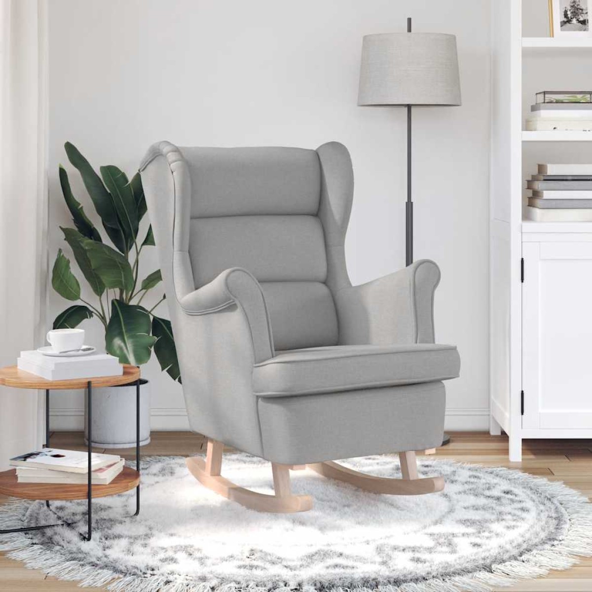 vidaXL Κουνιστή καρέκλα Cloud Grey 74x90x102 cm Ύφασμα