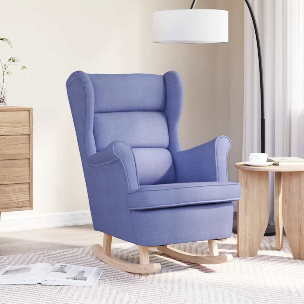 vidaXL Κουνιστή καρέκλα τζιν μπλε 74x90x102 cm Ύφασμα
