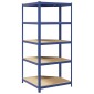 vidaXL Ραφιέρα Γωνιακή 5 Επιπέδων Μπλε από Ατσάλι & Επεξεργασμένο Ξύλο