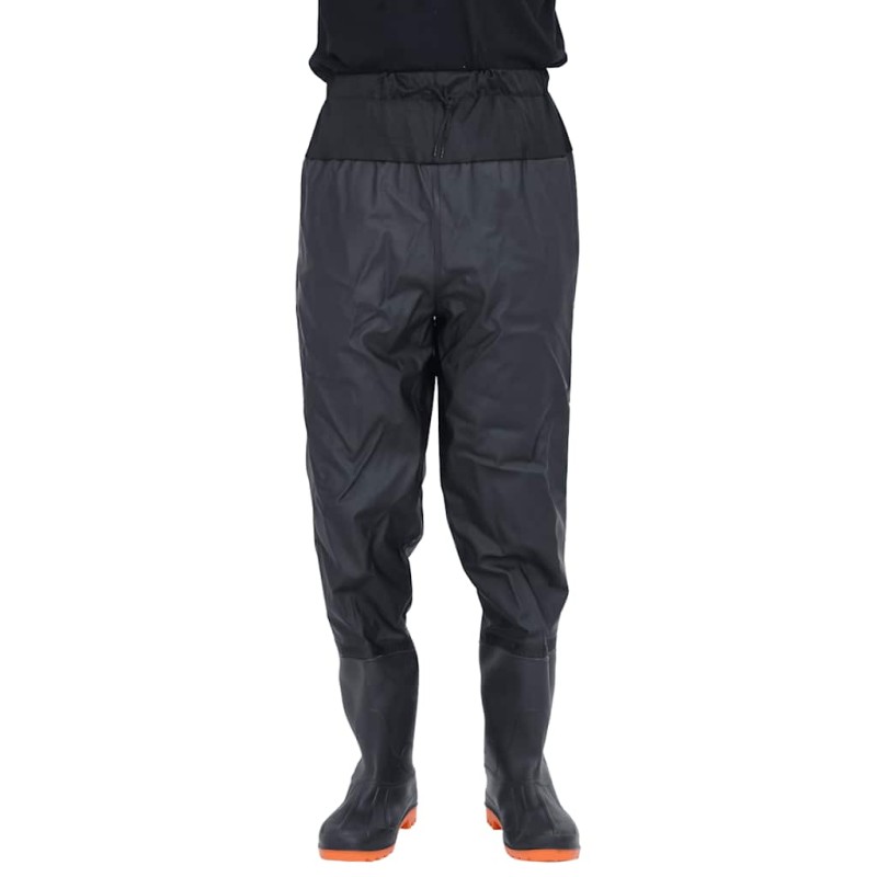 vidaXL Waist Waders με μπότες Μαύρο μέγεθος 40