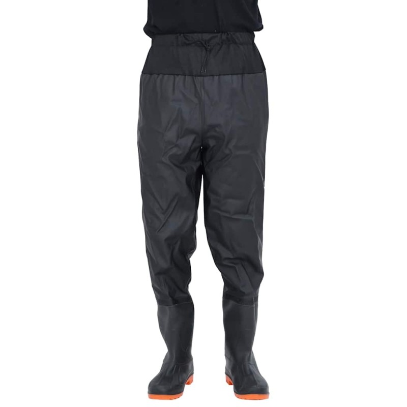 vidaXL Waist Waders με μπότες Μαύρο μέγεθος 43