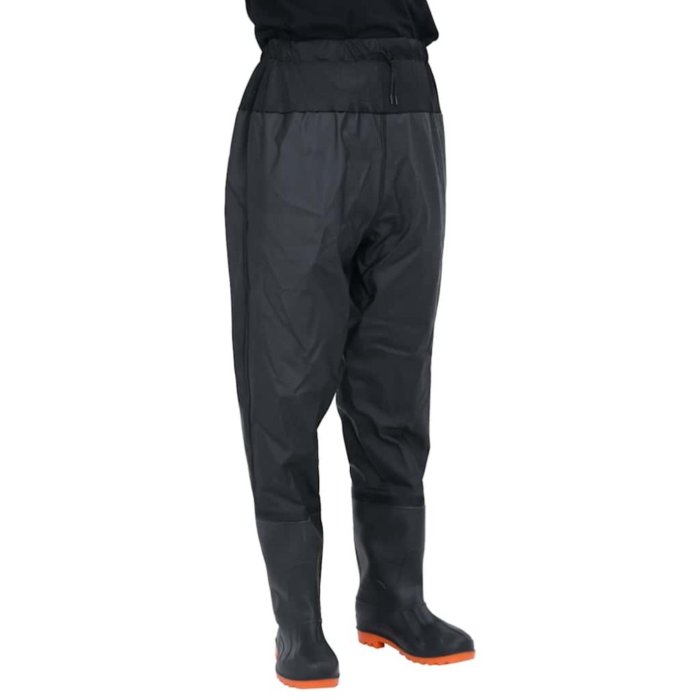 vidaXL Waist Waders με μπότες Μαύρο μέγεθος 43