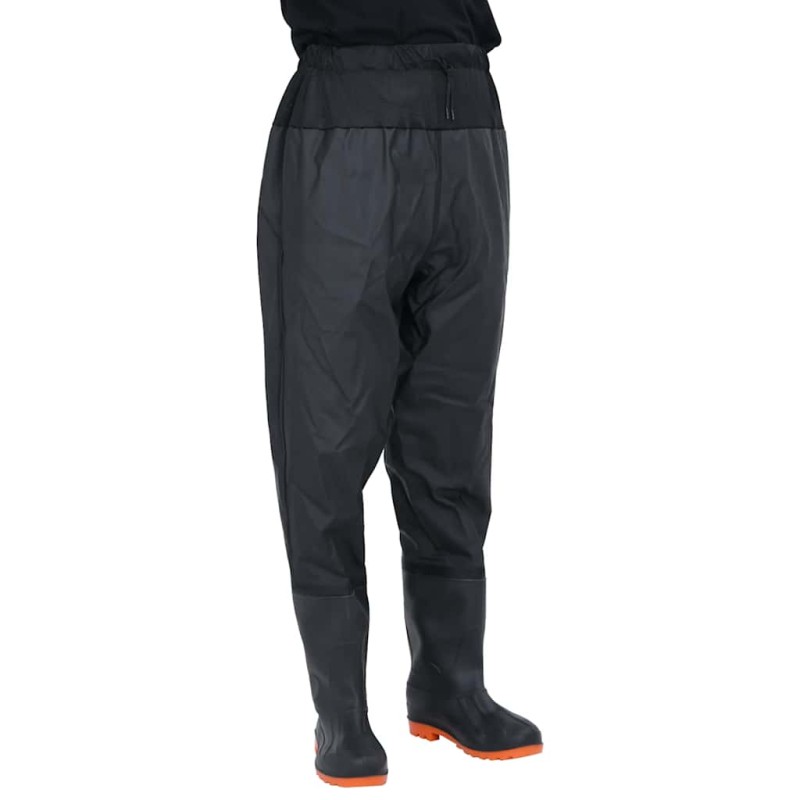vidaXL Waist Waders με μπότες Μαύρο μέγεθος 43