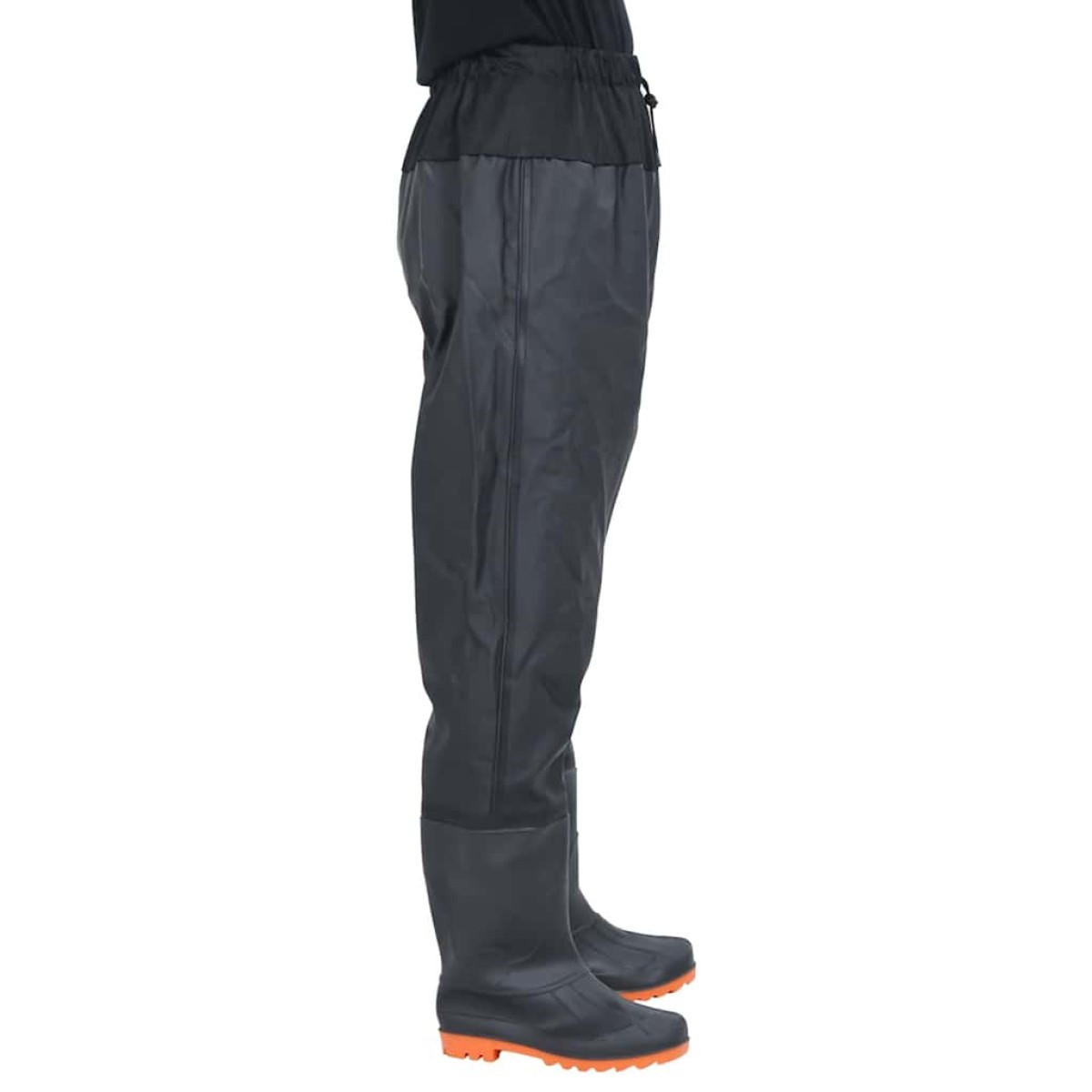 vidaXL Waist Waders με μπότες Μαύρο μέγεθος 45