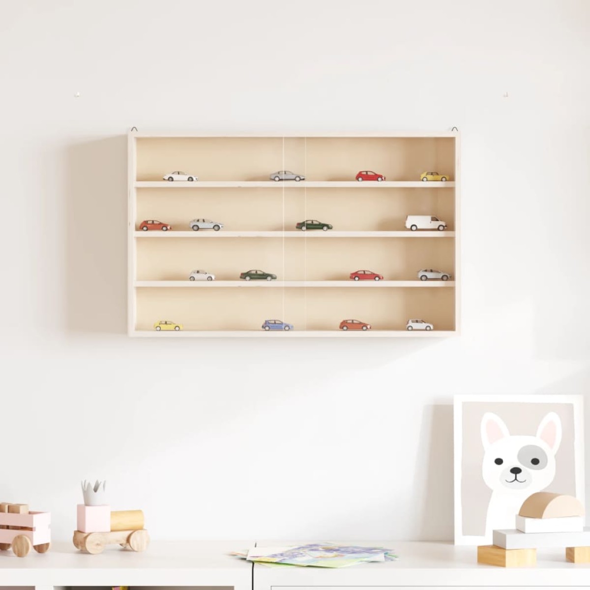 vidaXL Ξύλινη Βιτρίνα Συλλεκτών με Πόρτες 60x8,5x37 εκ.