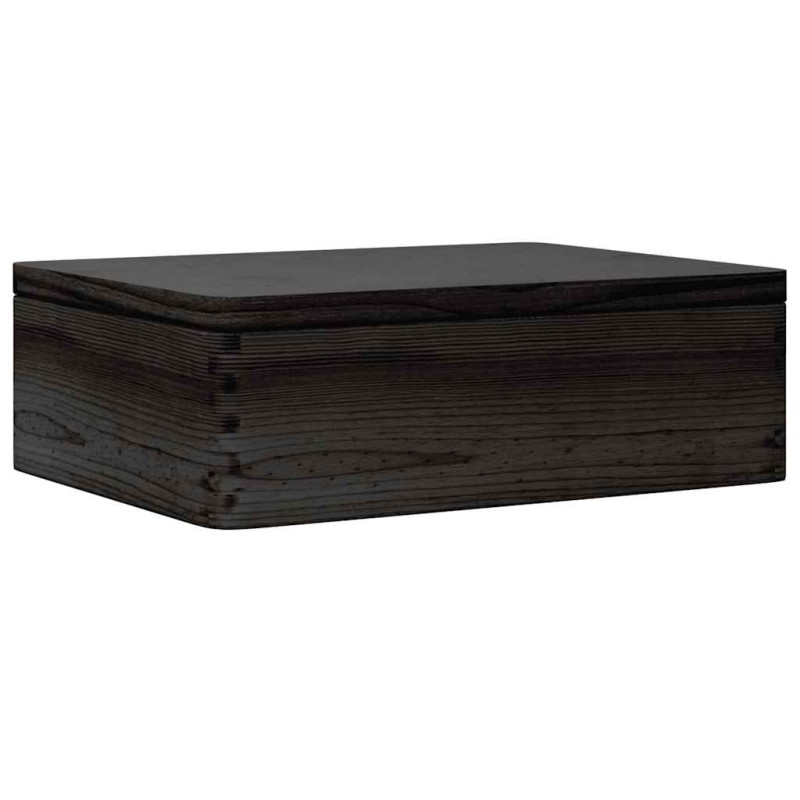 vidaXL Ξύλινο κουτί με καπάκι Μαύρο 40x30x13 cm από μασίφ ξύλο πεύκο