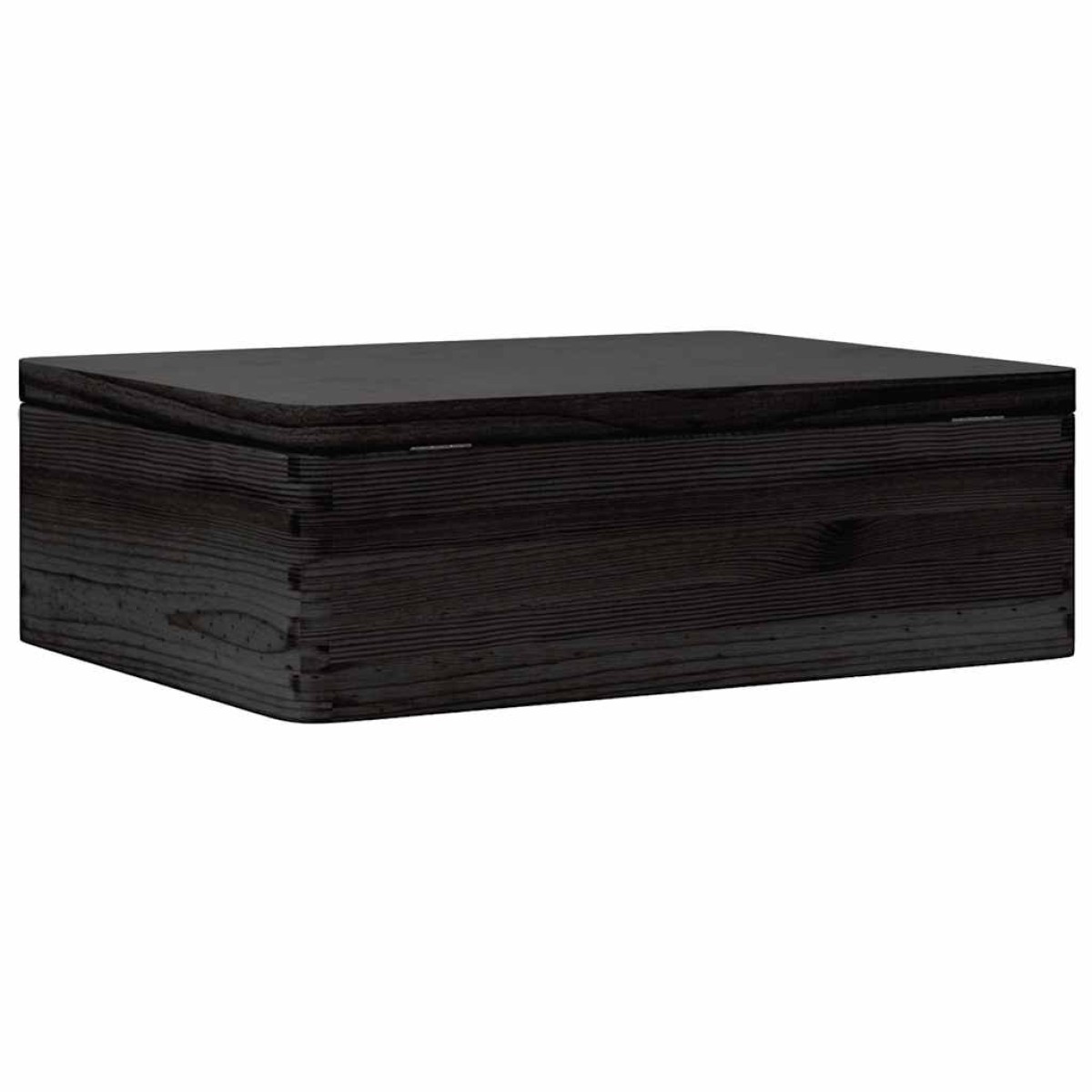 vidaXL Ξύλινο κουτί με καπάκι Μαύρο 40x30x13 cm από μασίφ ξύλο πεύκο