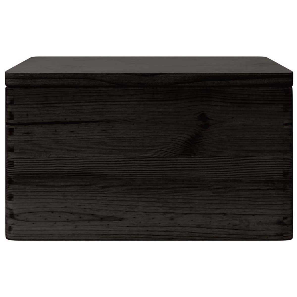vidaXL Ξύλινο κουτί με καπάκι Μαύρο 40x30x23 cm από μασίφ ξύλο πεύκο