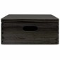 vidaXL Ξύλινο κουτί με καπάκι και λαβές Μαύρο 40x30x13cm