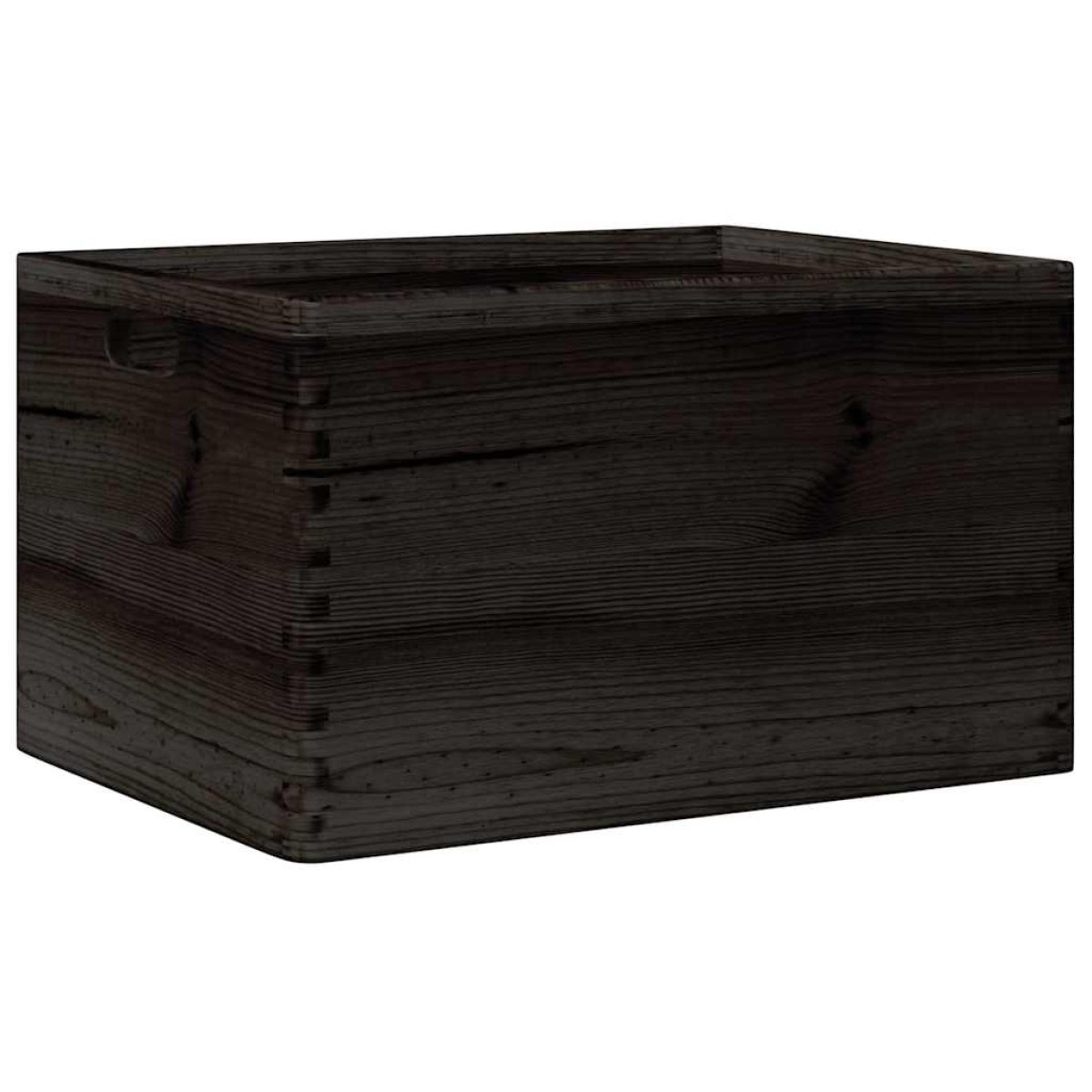 vidaXL Ξύλινο κουτί με χειρολαβές Μαύρο 40x30x23 cm μασίφ ξύλο πεύκο