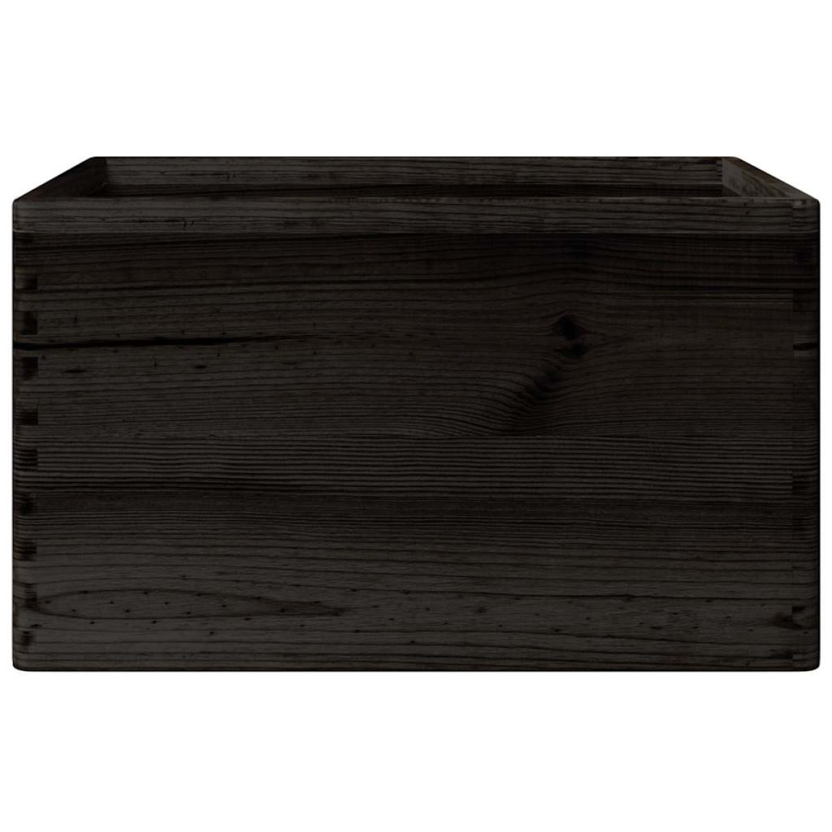 vidaXL Ξύλινο κουτί με χειρολαβές Μαύρο 40x30x23 cm μασίφ ξύλο πεύκο