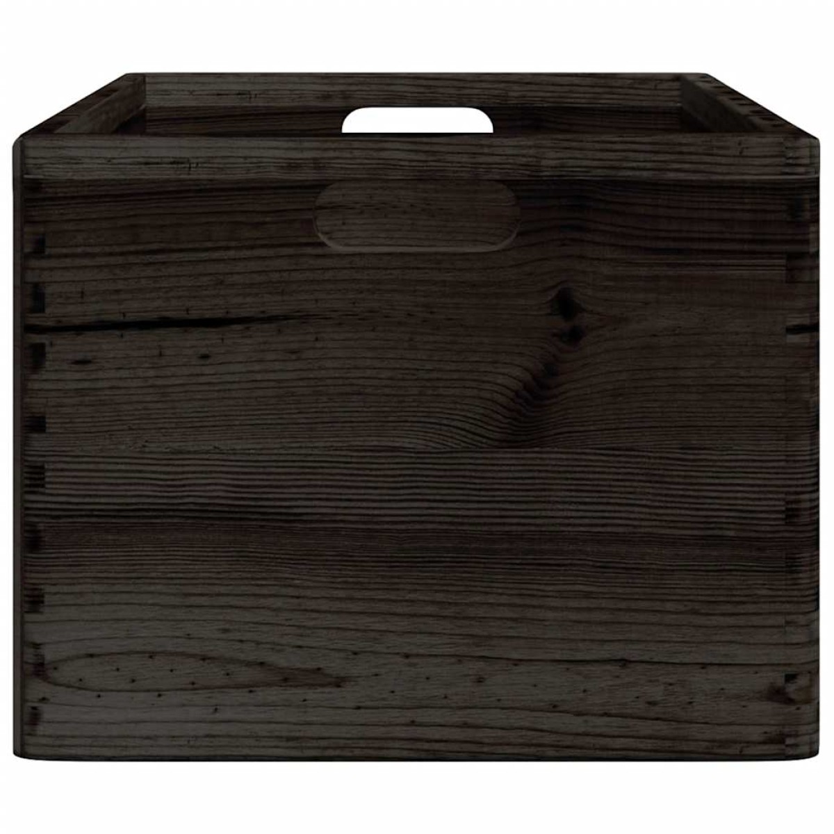 vidaXL Ξύλινο κουτί με χειρολαβές Μαύρο 40x30x23 cm μασίφ ξύλο πεύκο