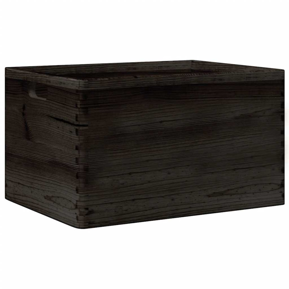 vidaXL Ξύλινο κουτί με χειρολαβές Μαύρο 40x30x23 cm μασίφ ξύλο πεύκο