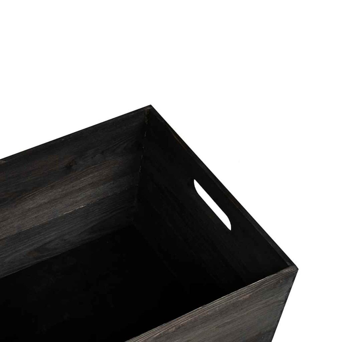 vidaXL Ξύλινο κουτί με χειρολαβές Μαύρο 40x30x23 cm μασίφ ξύλο πεύκο