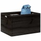 vidaXL Ξύλινο κουτί με χειρολαβές Μαύρο 40x30x23 cm μασίφ ξύλο πεύκο