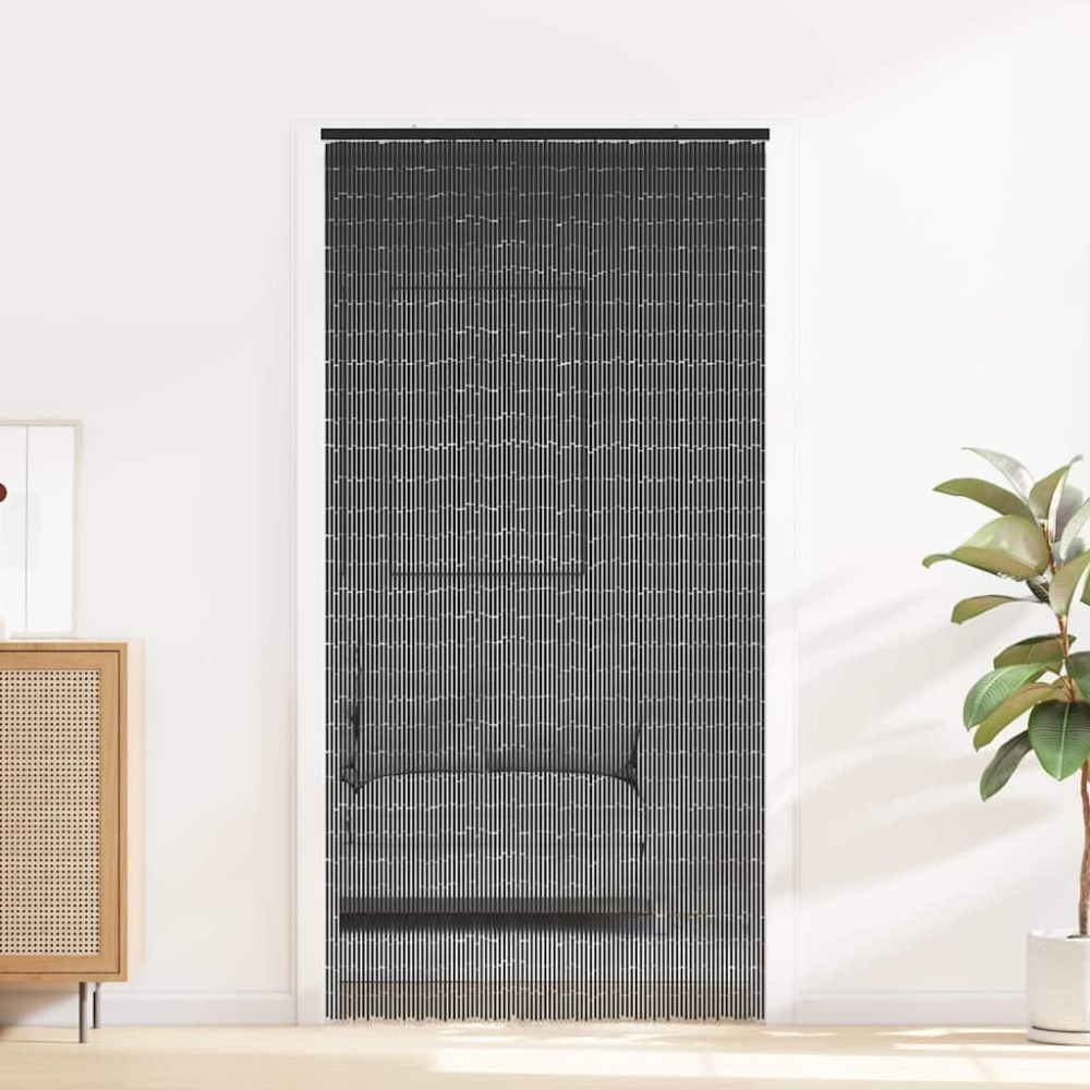 vidaXL Έντομο κουρτίνα πόρτας Σκούρο γκρι 90x220 cm Μπαμπού