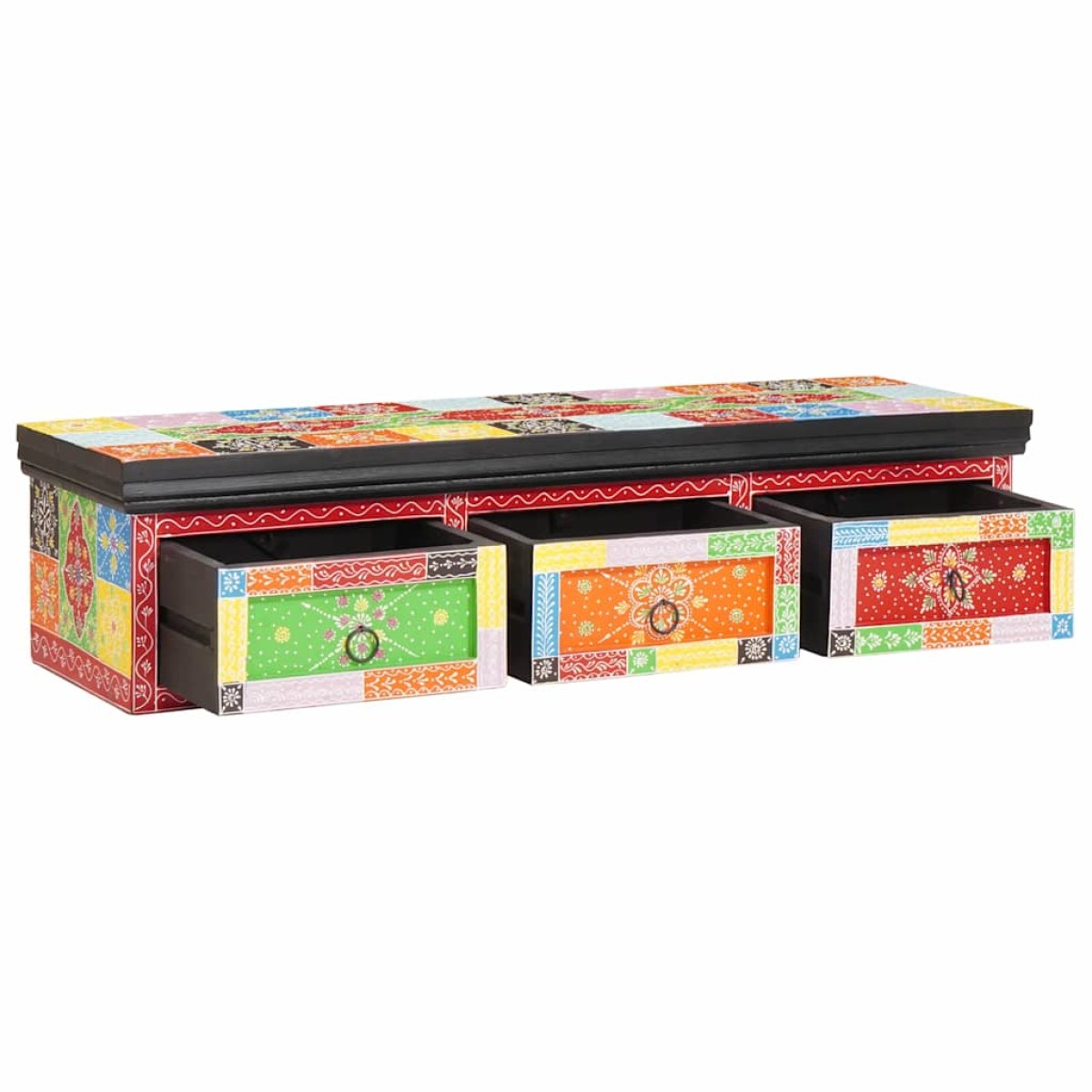vidaXL Ντουλάπι TV Πολύχρωμο 100 x 30 x 24 εκ Μασίφ ξύλο μάνγκο