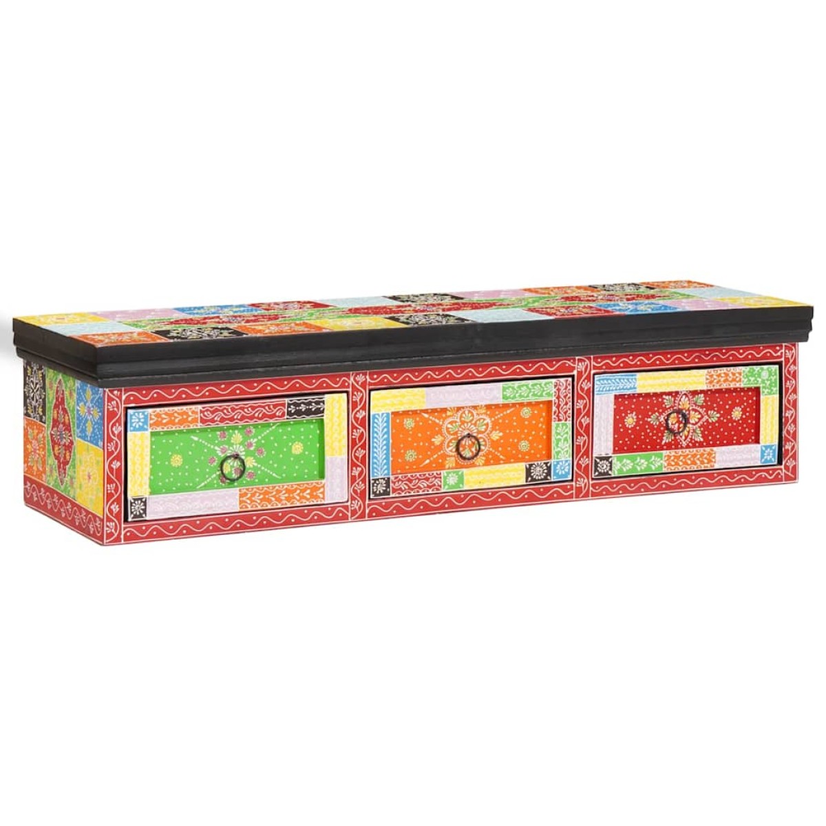 vidaXL Ντουλάπι TV Πολύχρωμο 100 x 30 x 24 εκ Μασίφ ξύλο μάνγκο