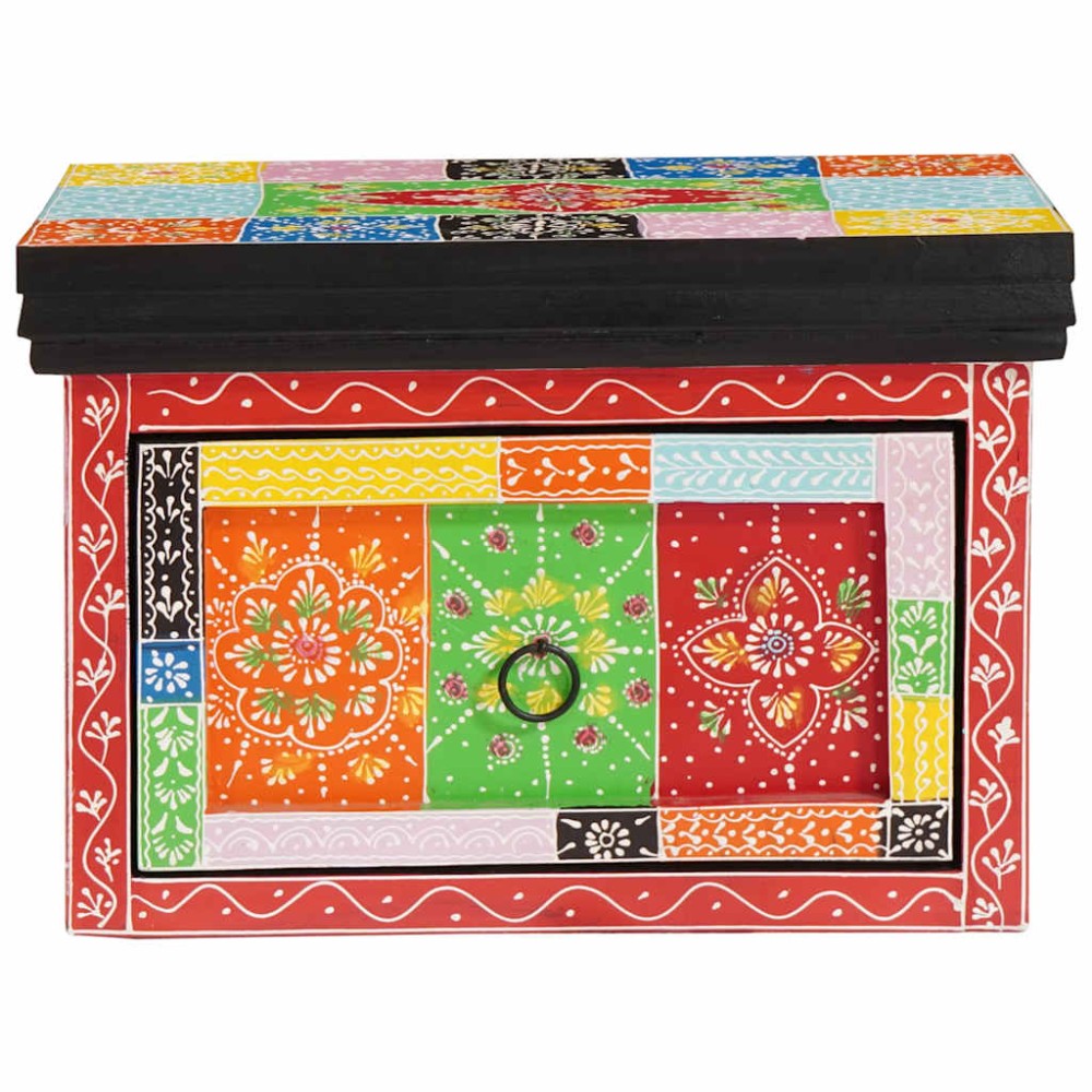 vidaXL Κομοδίνο με συρτάρι Πολύχρωμο 40 x 30 x 28 εκ