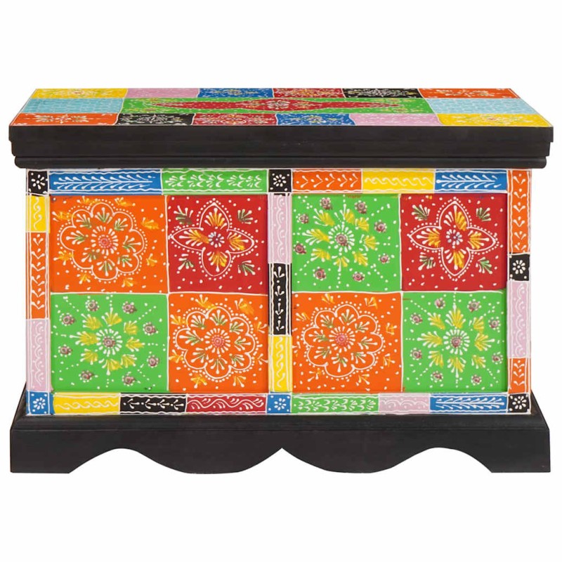 vidaXL Κουτί αποθήκευσης Πολύχρωμο 60 x 40 x 40 εκ. Μασίφ ξύλο μάνγκο