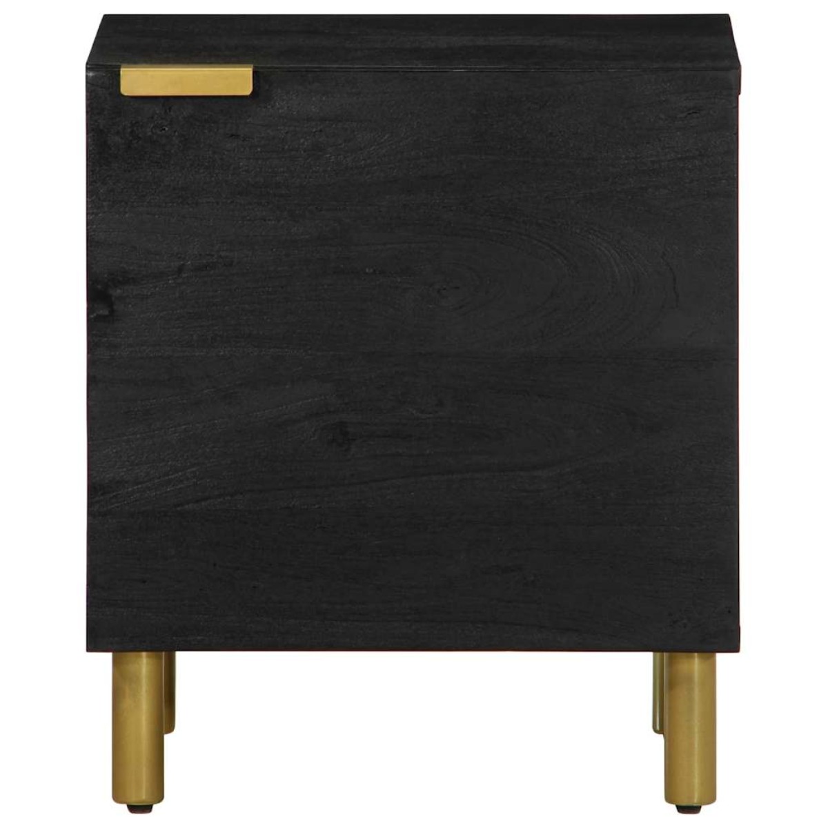 vidaXL Κομοδίνο Μαύρο 40 x 33 x 46 εκ. από Μασίφ Ξύλο Μάνγκο