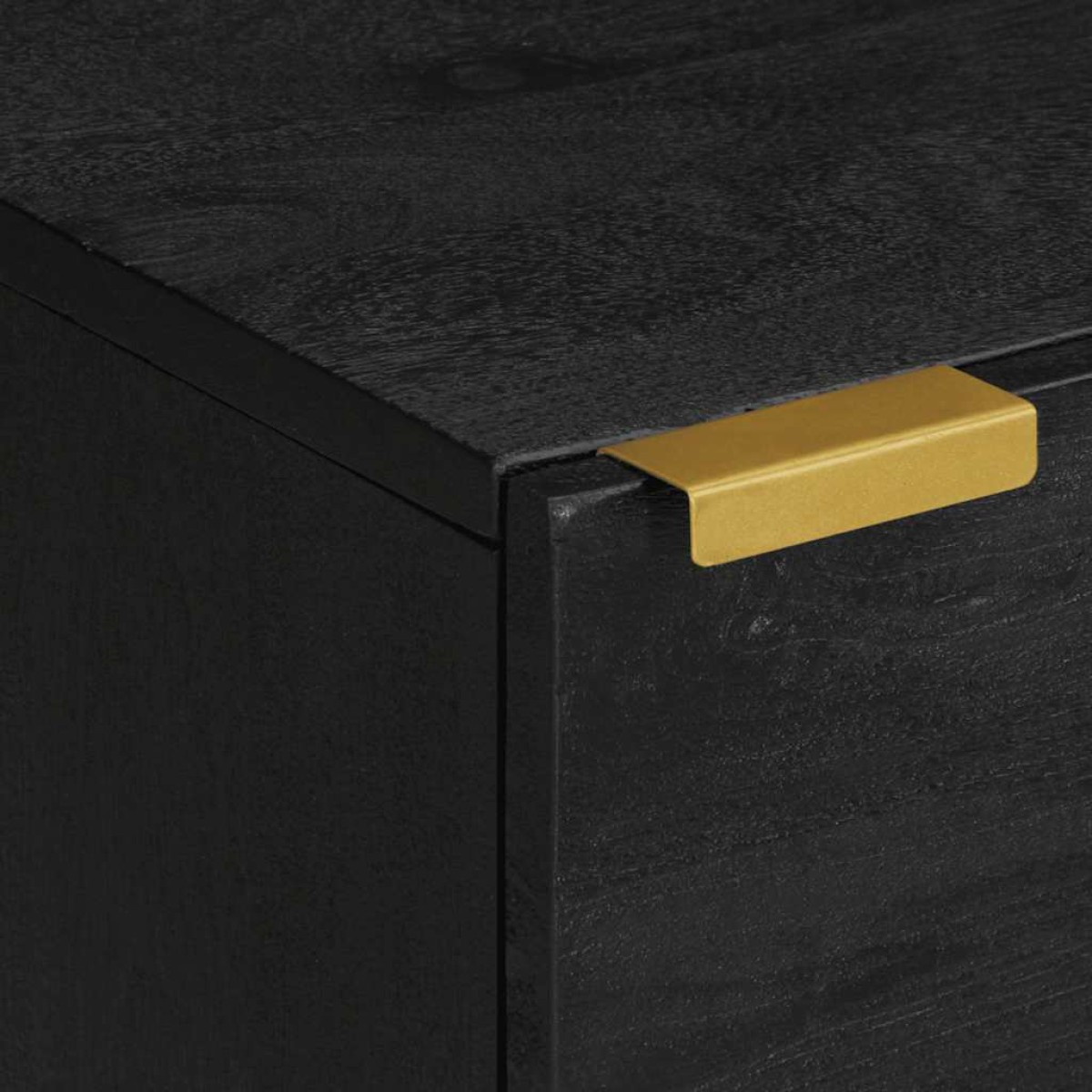 vidaXL Κομοδίνο Μαύρο 40 x 33 x 46 εκ. από Μασίφ Ξύλο Μάνγκο