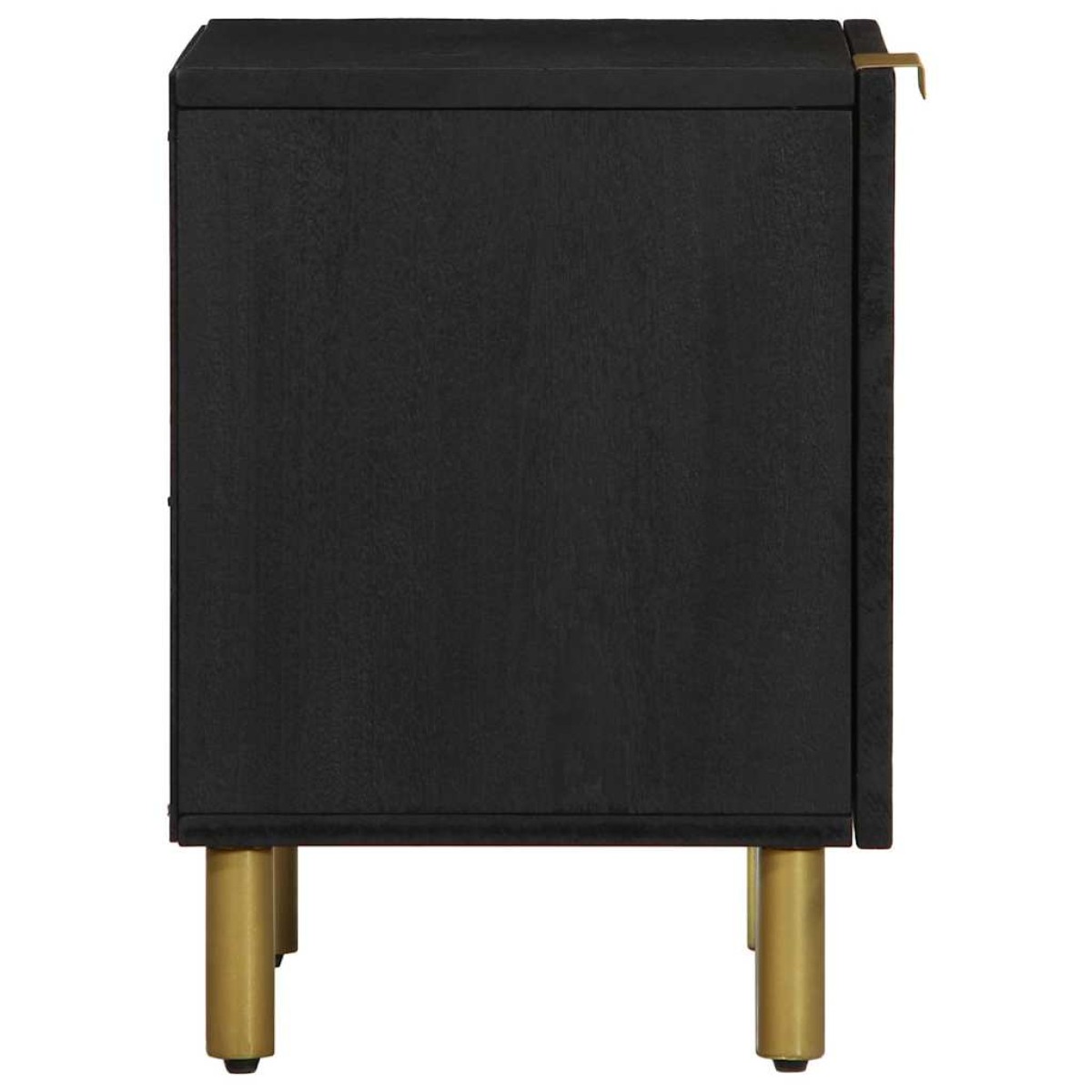 vidaXL Κομοδίνα 2 τεμ. Μαύρα 40 x 33 x 46 εκ. από Μασίφ Ξύλο Μάνγκο