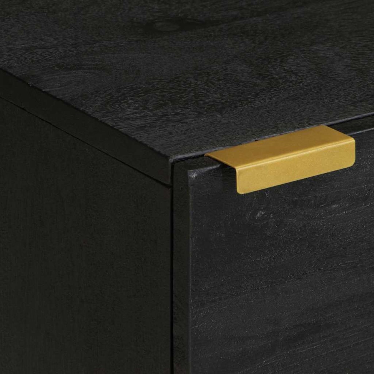 vidaXL Κομοδίνα 2 τεμ. Μαύρα 40 x 33 x 46 εκ. από Μασίφ Ξύλο Μάνγκο
