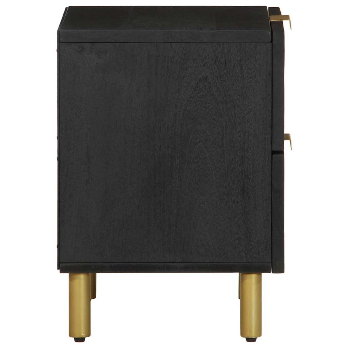 vidaXL Κομοδίνο Μαύρο 40 x 33 x 46 εκ. από Μασίφ Ξύλο Μάνγκο
