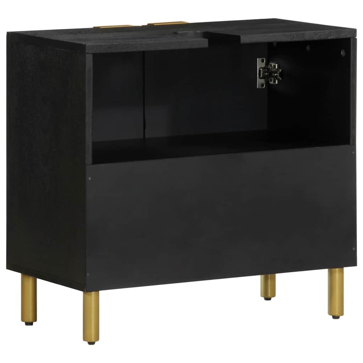 vidaXL Ντουλάπι Μπάνιου Μαύρο 62 x 33 x 58 εκ. από Επεξεργασμένο Ξύλο