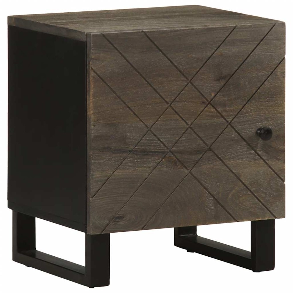 vidaXL Κομοδίνα 2 τεμ. Μαύρα 40 x 33 x 46 εκ. από Μασίφ Ξύλο Μάνγκο