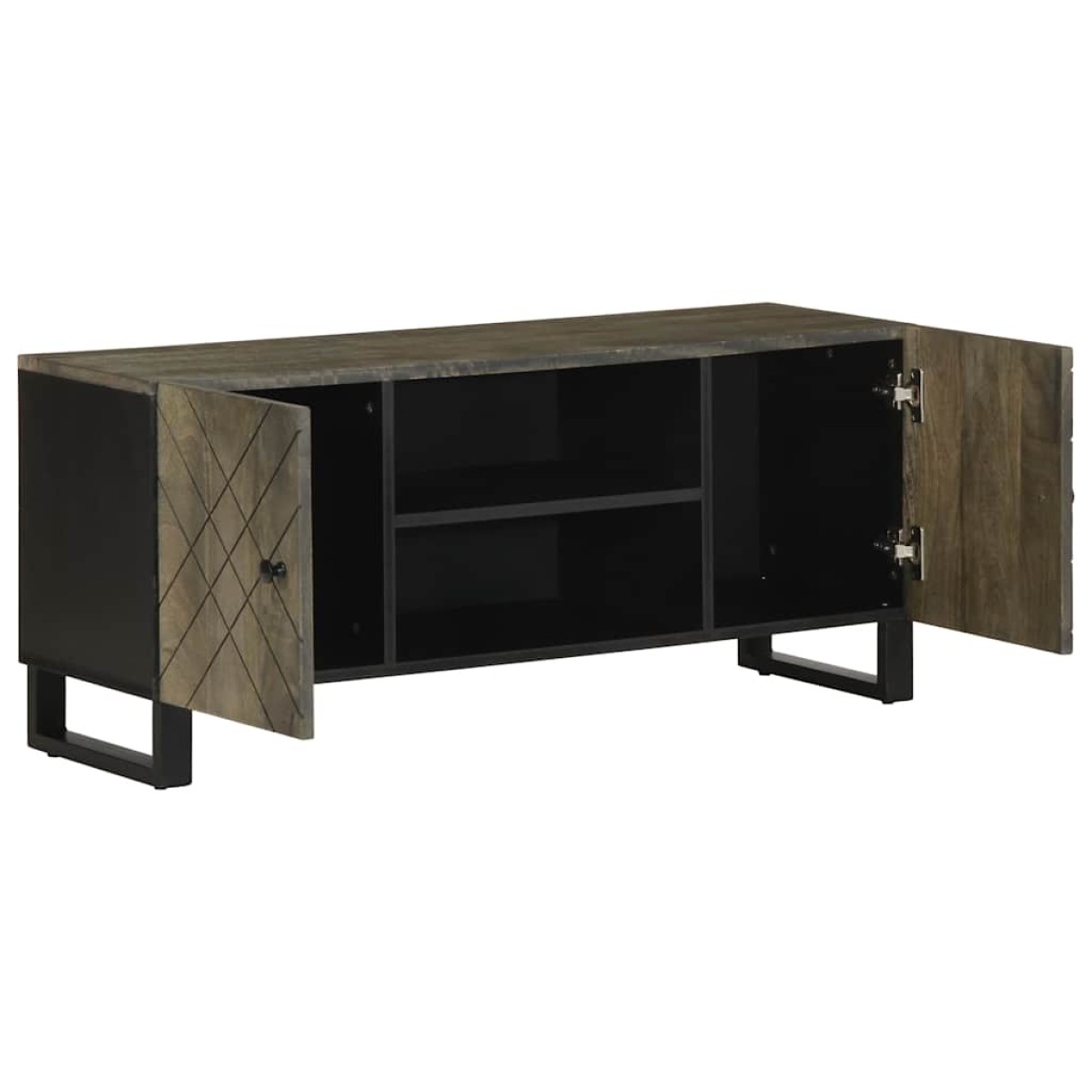 vidaXL Έπιπλο Τηλεόρασης Μαύρο 105 x 33 x 46 εκ. από Μασίφ Ξύλο Μάνγκο