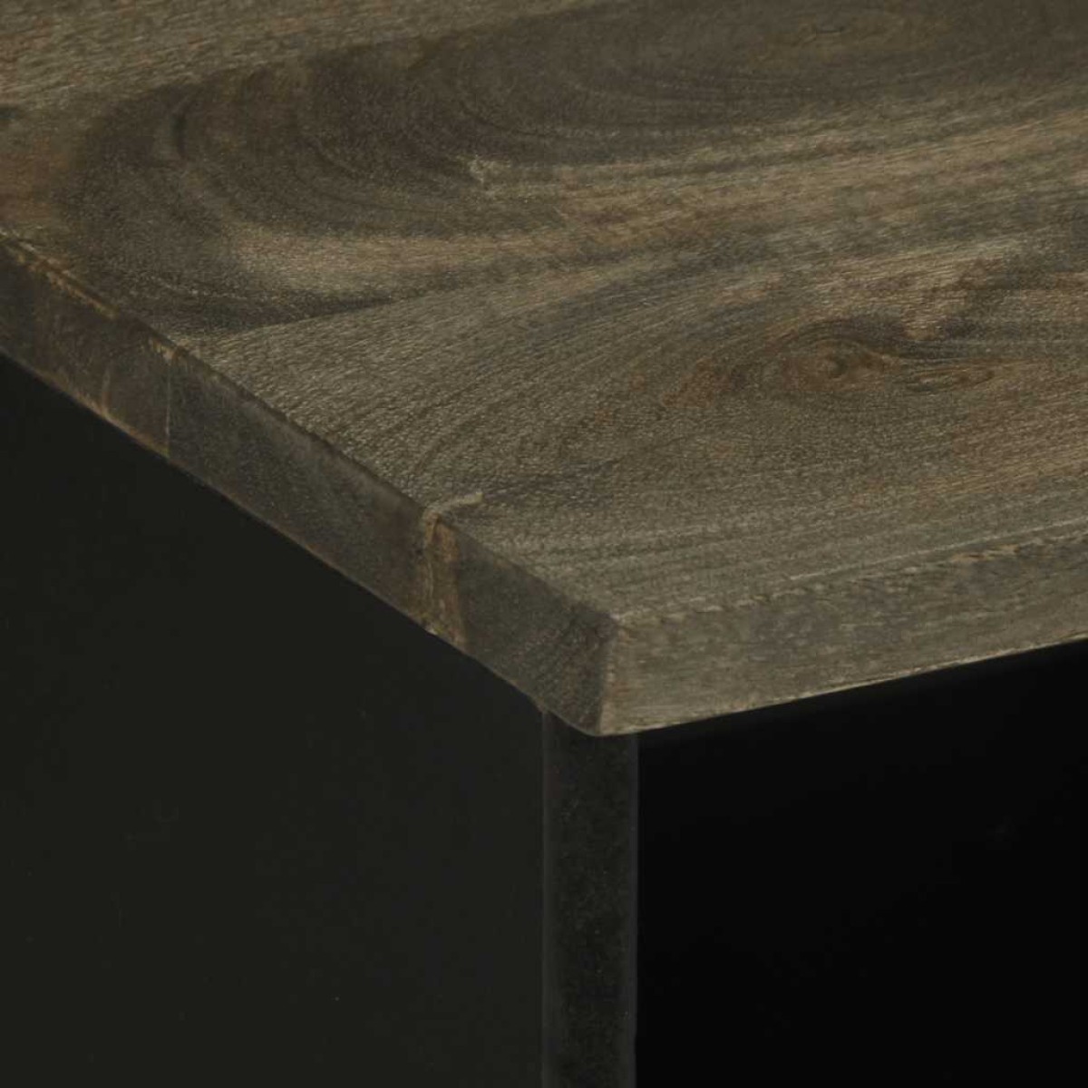 vidaXL Έπιπλο Τηλεόρασης Μαύρο 100 x 33 x 46 εκ. από Μασίφ Ξύλο Μάνγκο
