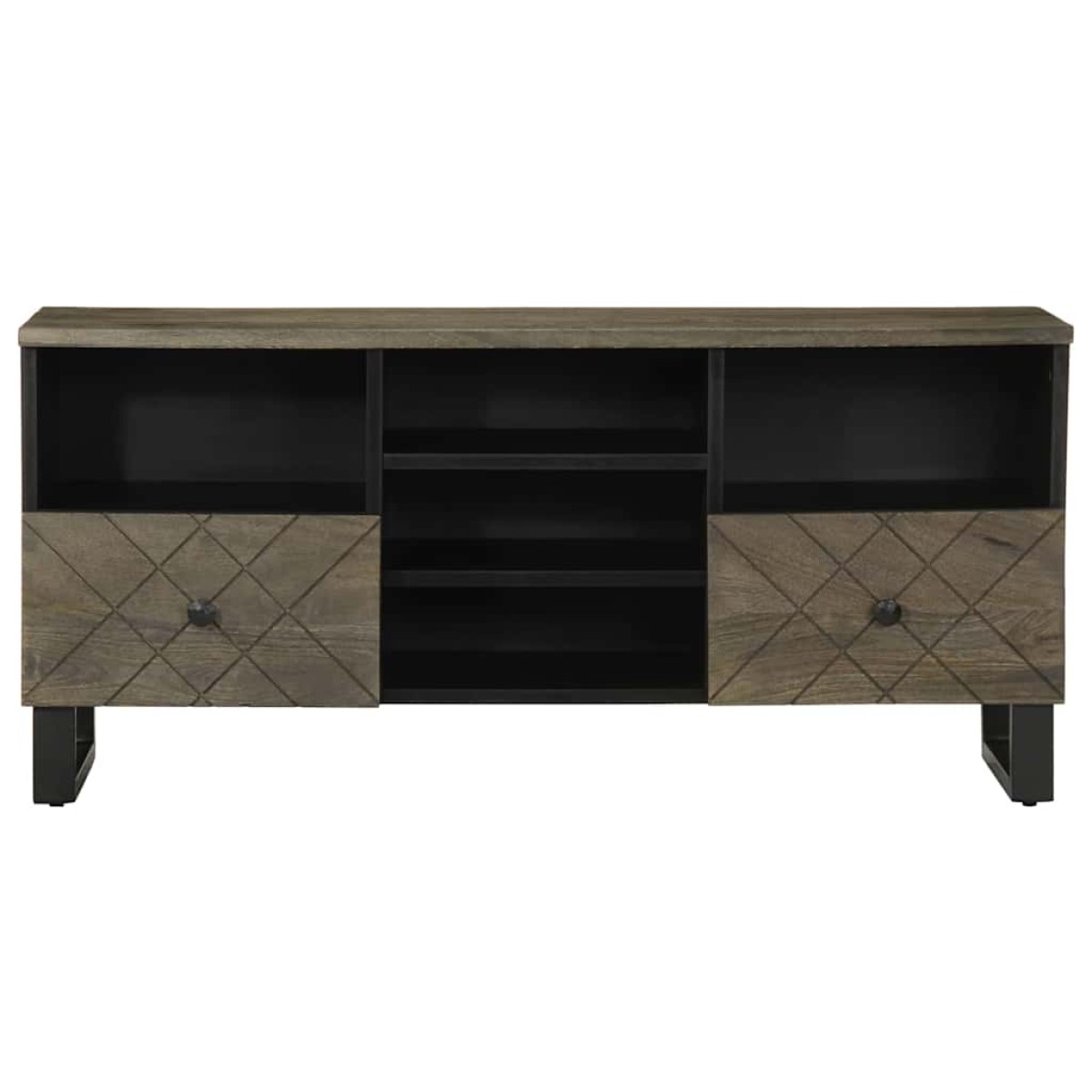 vidaXL Έπιπλο Τηλεόρασης Μαύρο 100 x 33 x 46 εκ. από Μασίφ Ξύλο Μάνγκο
