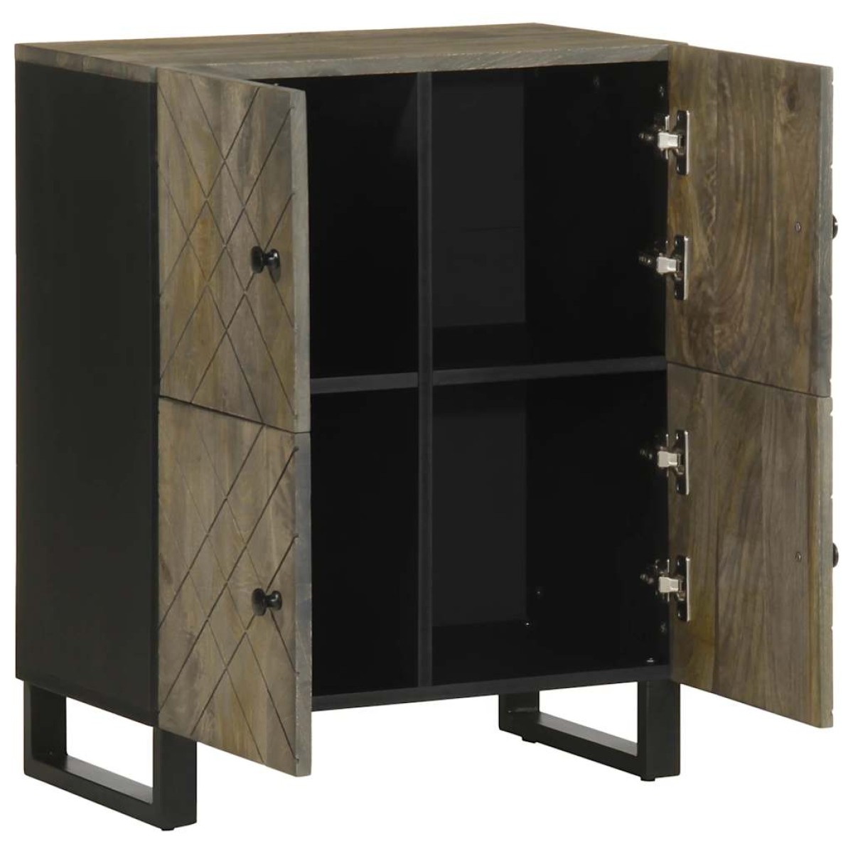vidaXL Μπουφές Μαύρο 60x33x75 cm Μασίφ Ξύλο Μάνγκο