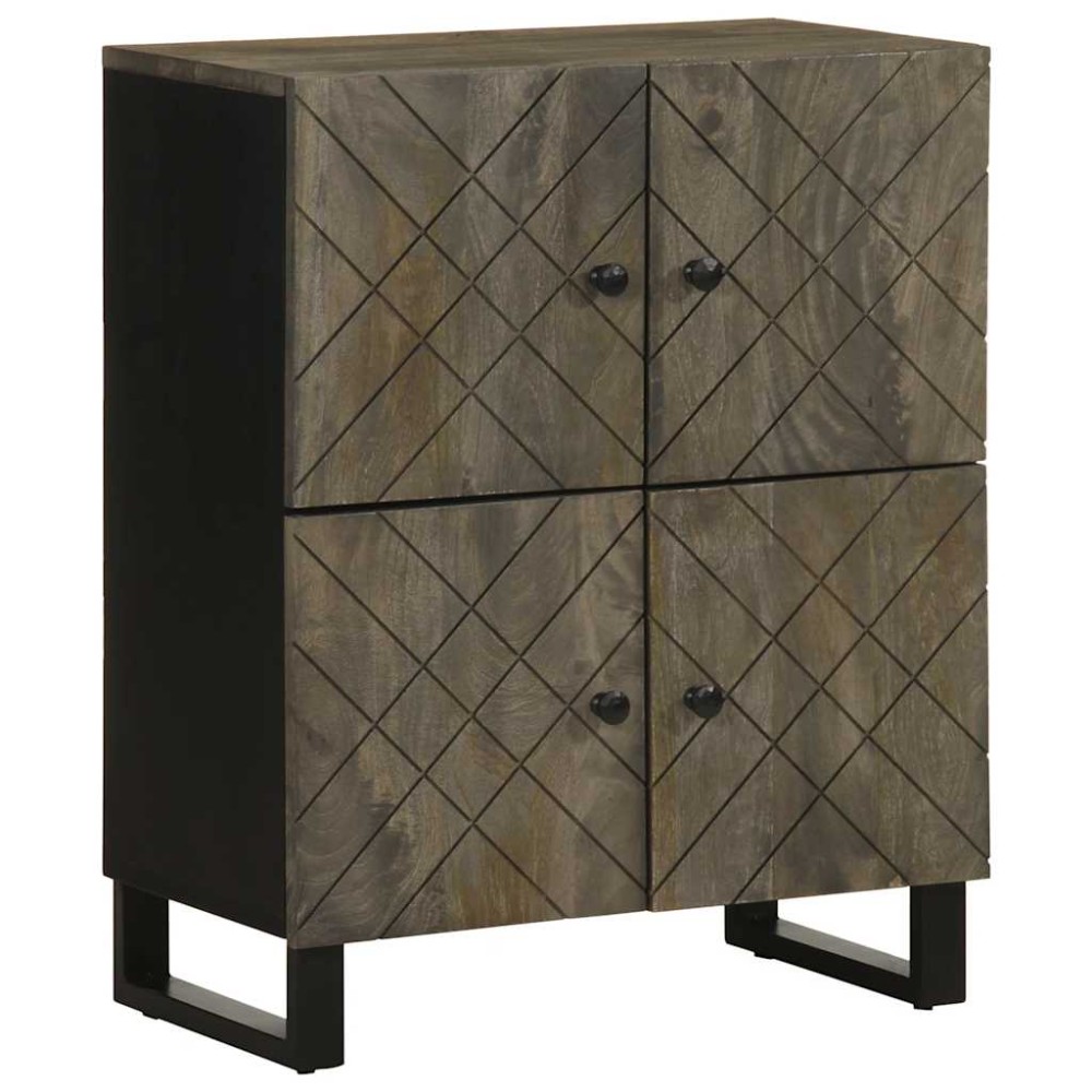vidaXL Μπουφές Μαύρο 60x33x75 cm Μασίφ Ξύλο Μάνγκο