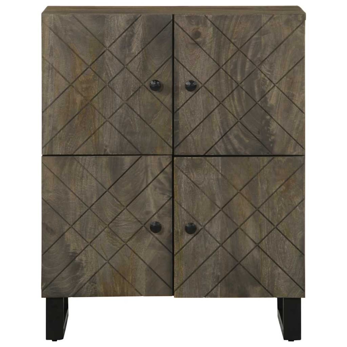 vidaXL Μπουφές Μαύρο 60x33x75 cm Μασίφ Ξύλο Μάνγκο
