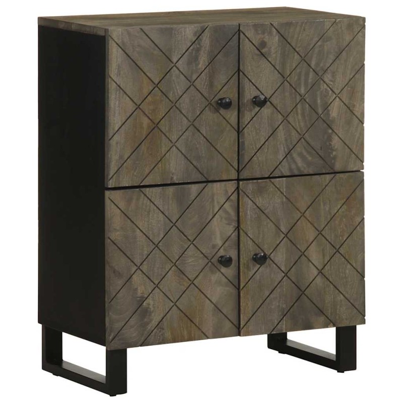 vidaXL Μπουφές Μαύρο 60x33x75 cm Μασίφ Ξύλο Μάνγκο