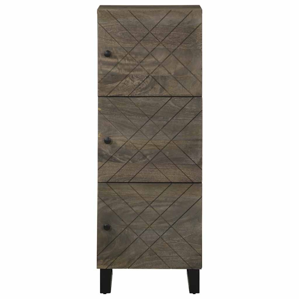 vidaXL Ντουλάπι Μαύρο 40 x 33 x 110 εκ. από Μασίφ Ξύλο Μάνγκο