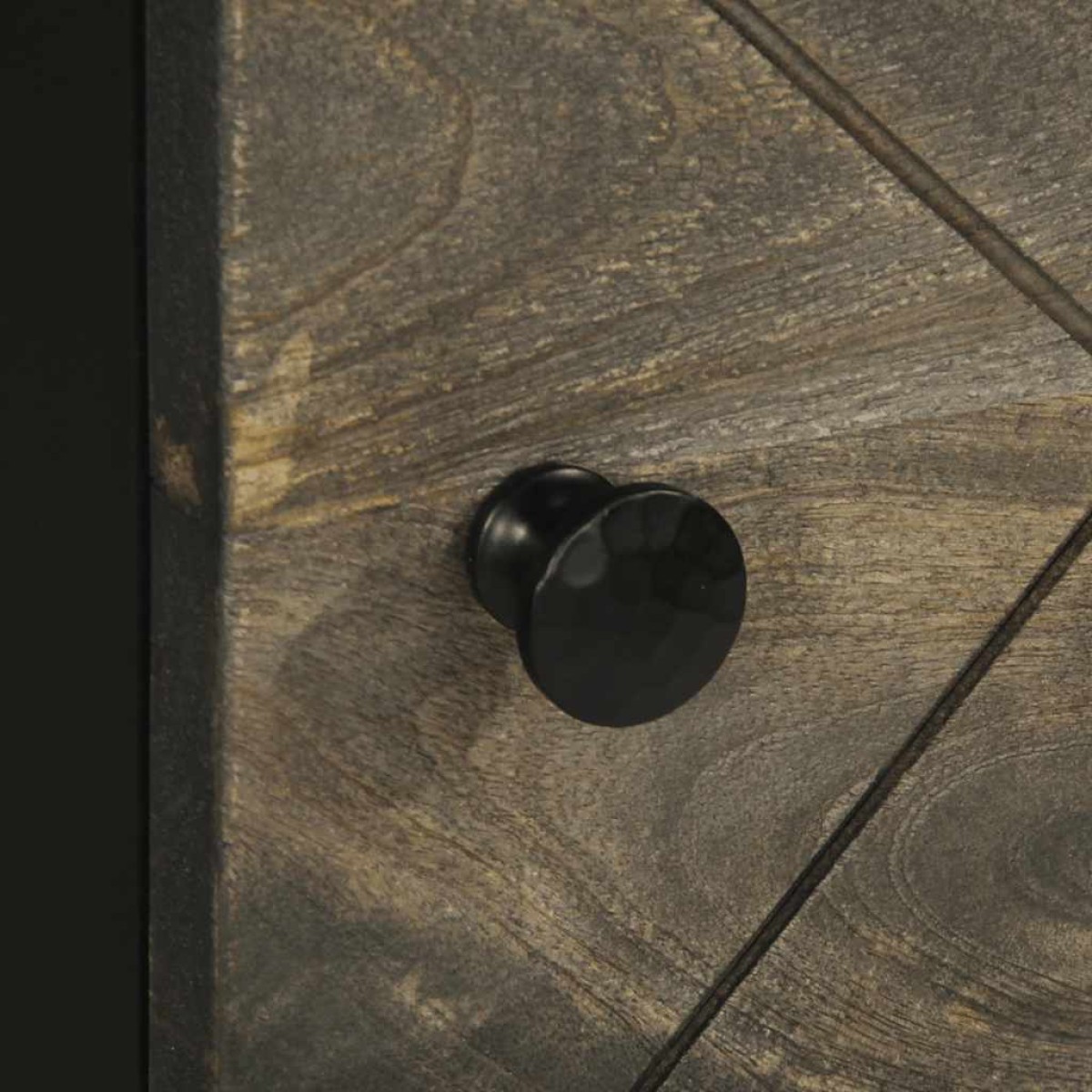 vidaXL Ντουλάπι Μαύρο 40 x 33 x 110 εκ. από Μασίφ Ξύλο Μάνγκο